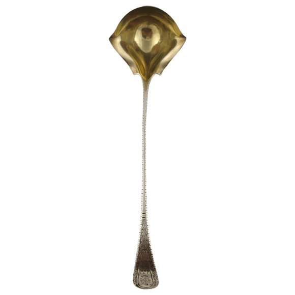 Tiffany & Co. King William Engraved Silver Double-Lipped Cream Ladle #7474